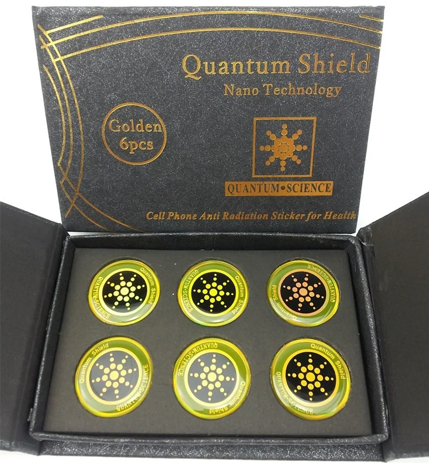 EMR quantum shield for cell phone , radiation protector ,gold&silver ,OEM,6pcs/gift box