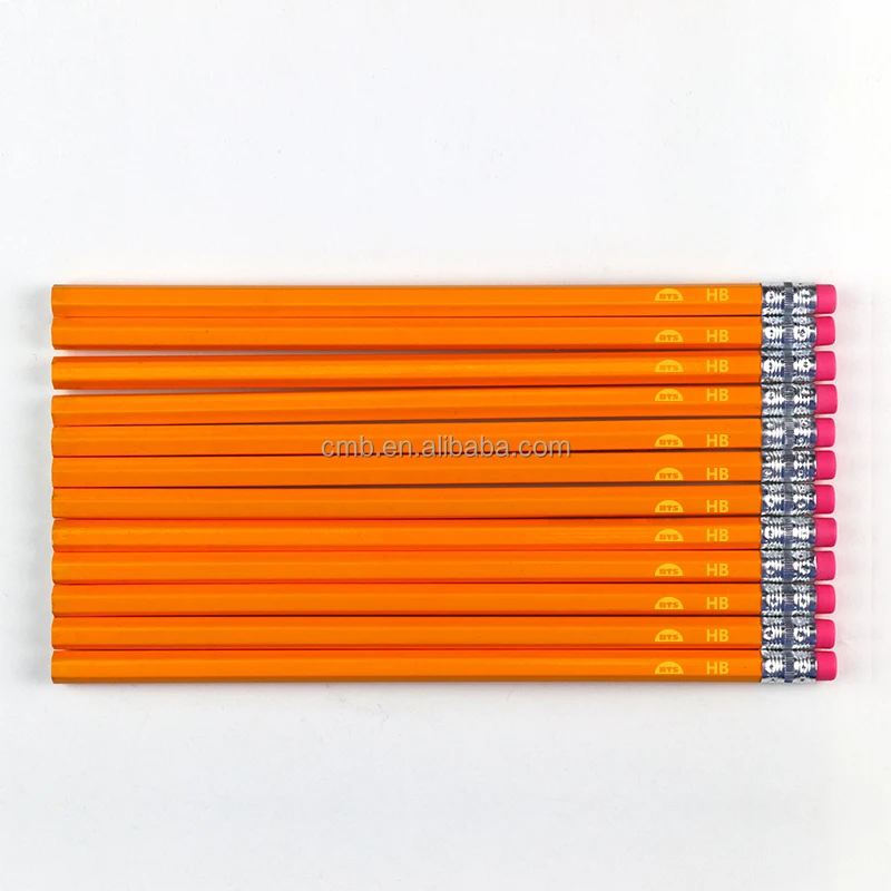 Wood Graphite Drawing Pencils with Eraser for School Supply