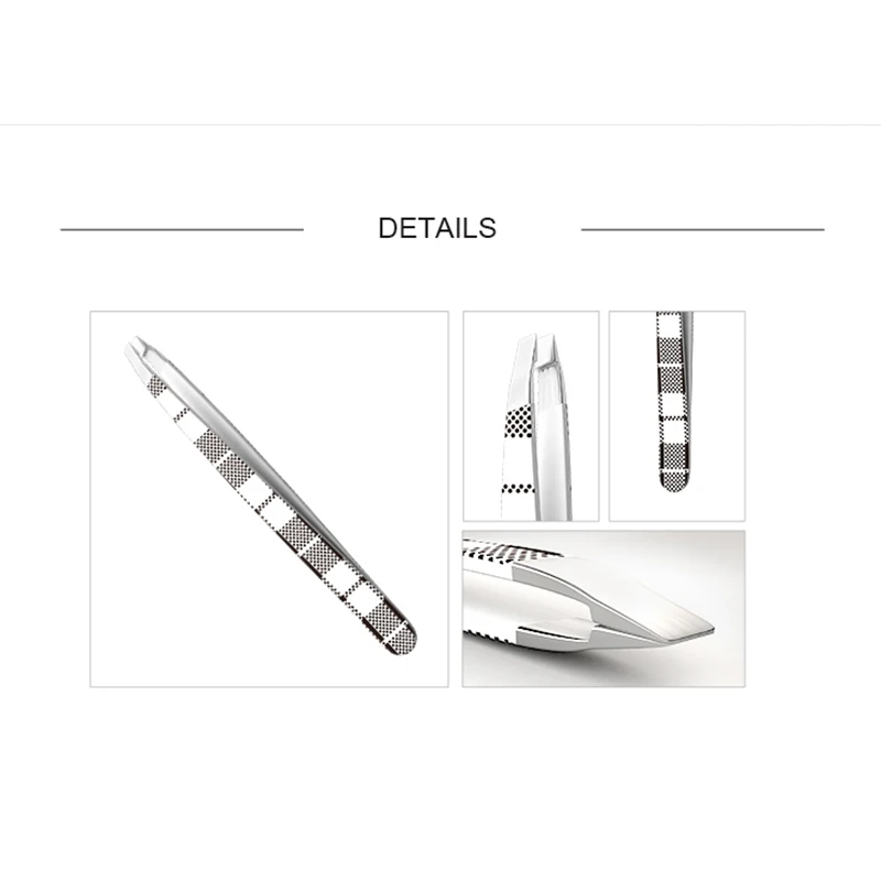 Stainless Steel Personalized Slanted Head Eyebrow Tweezer Eye Brow Tweezers