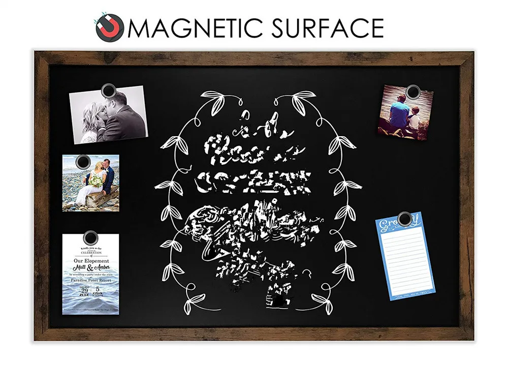 Большая магнитная меловая доска из древесины в деревенском стиле премиум-класса