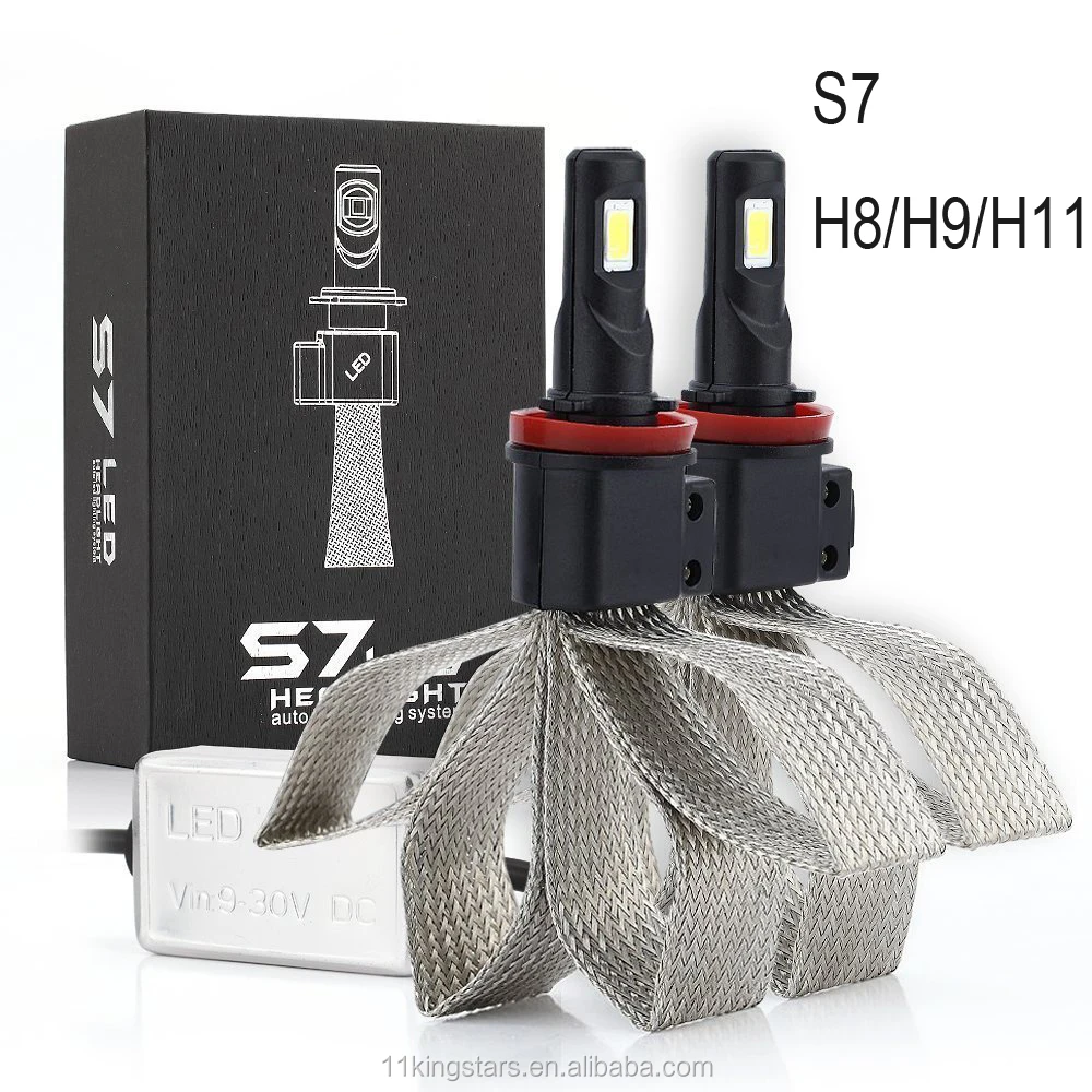Дешевые автомобили автозапчасти S7 H8 H9 H11 фара 60 Вт 6000 К светодиодные фары H11 СВЕТОДИОДНЫЕ Фары h8