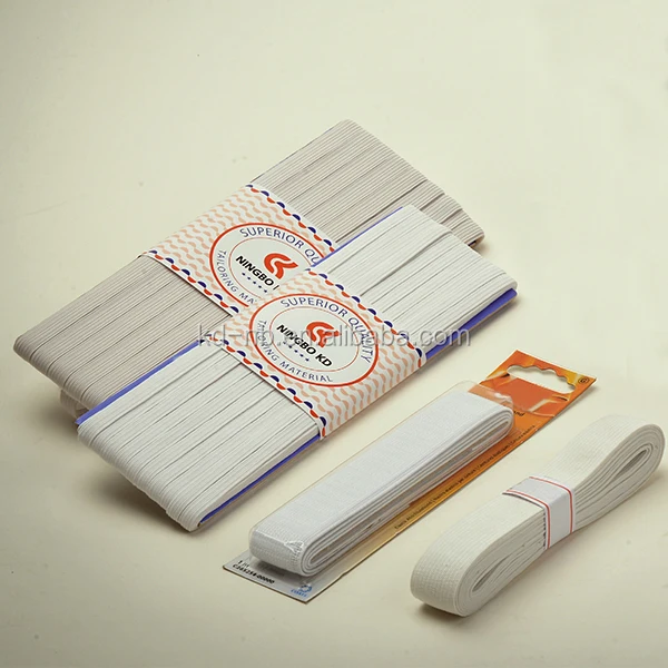 Higher Quality White Rubber Elastic Braid Band Tape