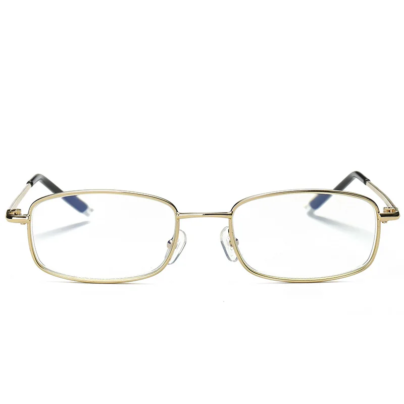 Wholesale fashion metal frame gold reading glass clear custom logo unisex good quality anti blue light blocking reading glasses