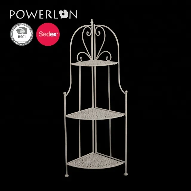 Shelf Home Storage in Storage Holders Racks for Bath Toilet Supplies Kd Metal New 3-tier Plant Stand Indoor and Outdoor White