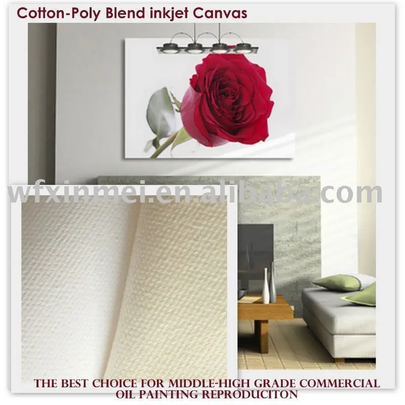 Manufacturer 410gsm Eco solvent Cotton/Polyester Stretched canvas