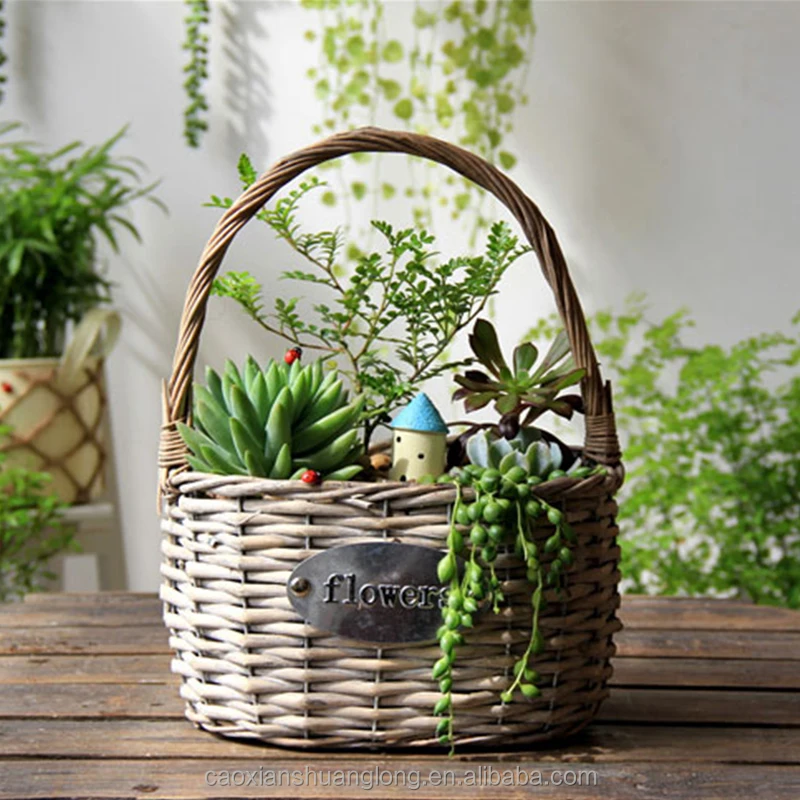 Hot Sale Wicker Basket Flower Girl Basket for Gift