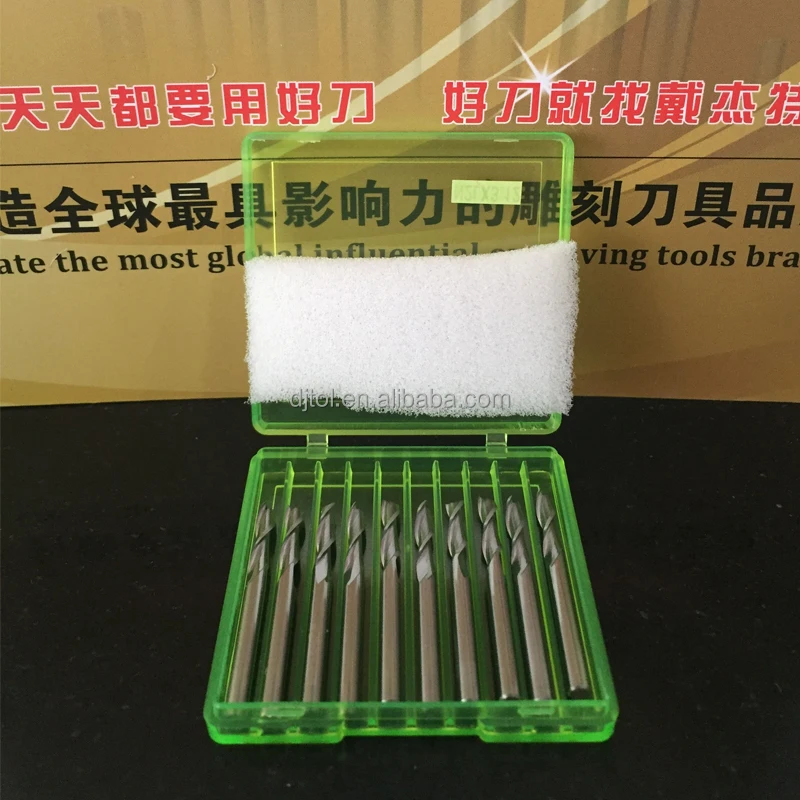 
double flutes spiral bits for cnc machine cutting for acrylic and wood 