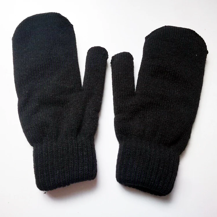 Promotional cheap mittens high quality unisex custom knitted mittens acrylic winter gloves