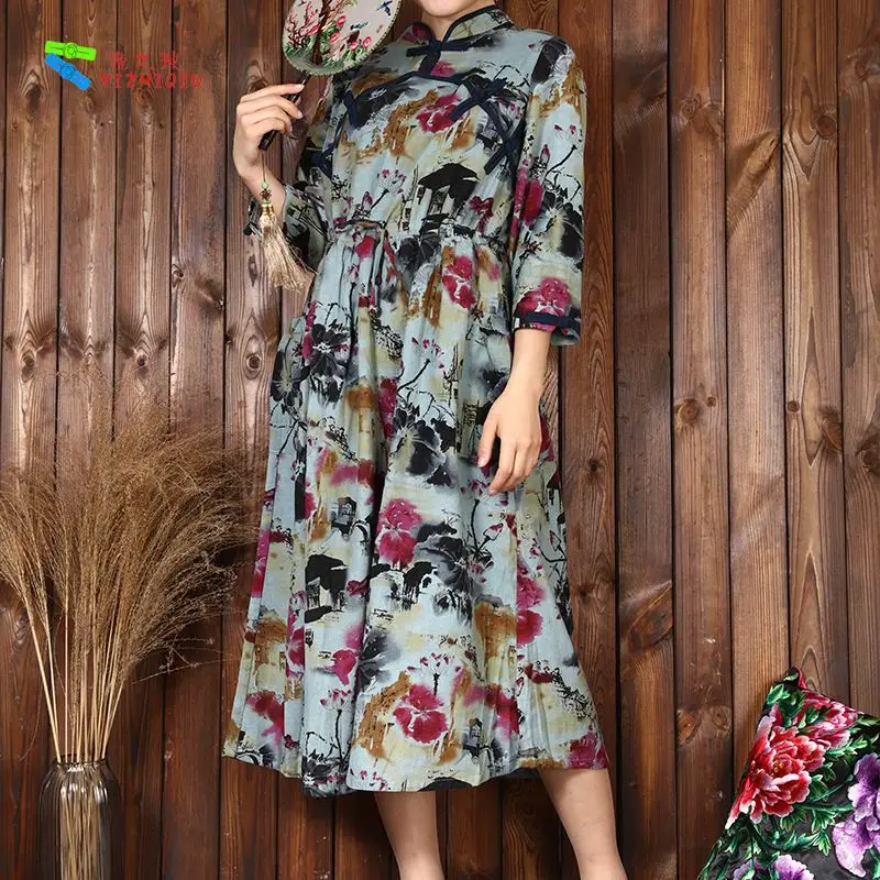 
cheongsam chinese traditional qipao traditional chinese tea dress floral dress <span style=