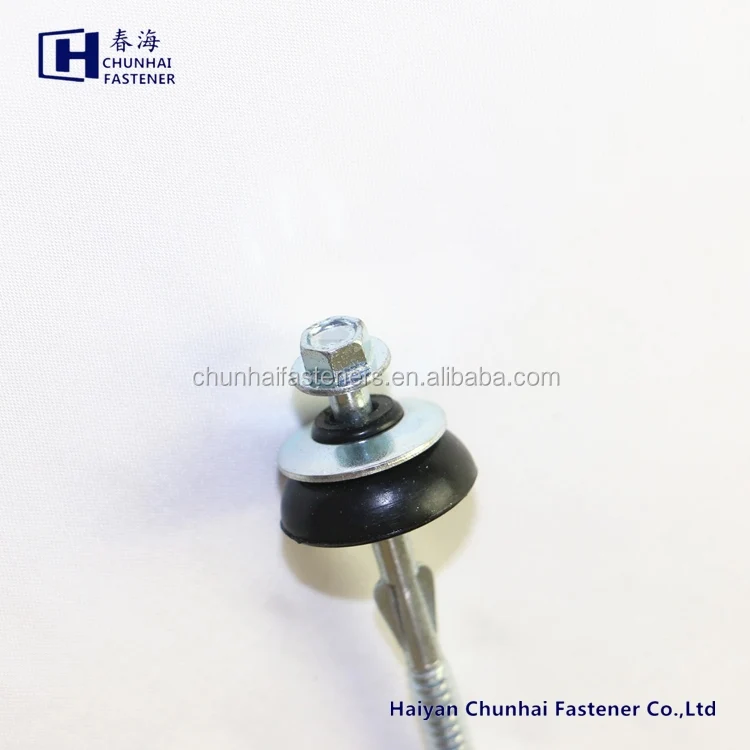 
Recessed hex flange Head Self Drilling Screw with Wing on Shank BSD Thread 3# Point BAZ Rubber Washer Fibre Cement Board screw 