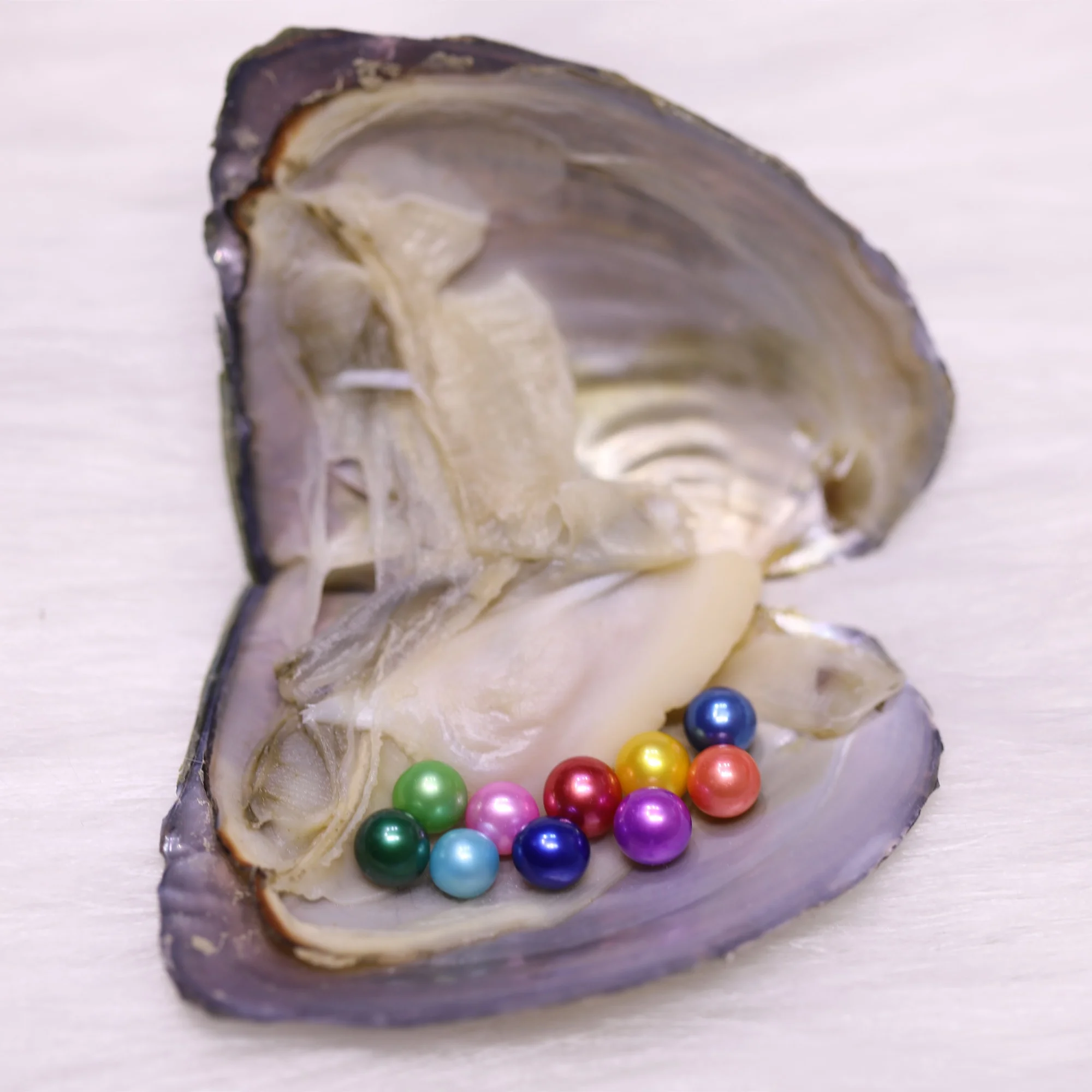 
AAA+ grade 6-7mm Mixed 34 Colors 10 Pearls in 1 Freshwater oyster, Round Natural Freshwater Pearl in Oysters shell Vacuum-packed 