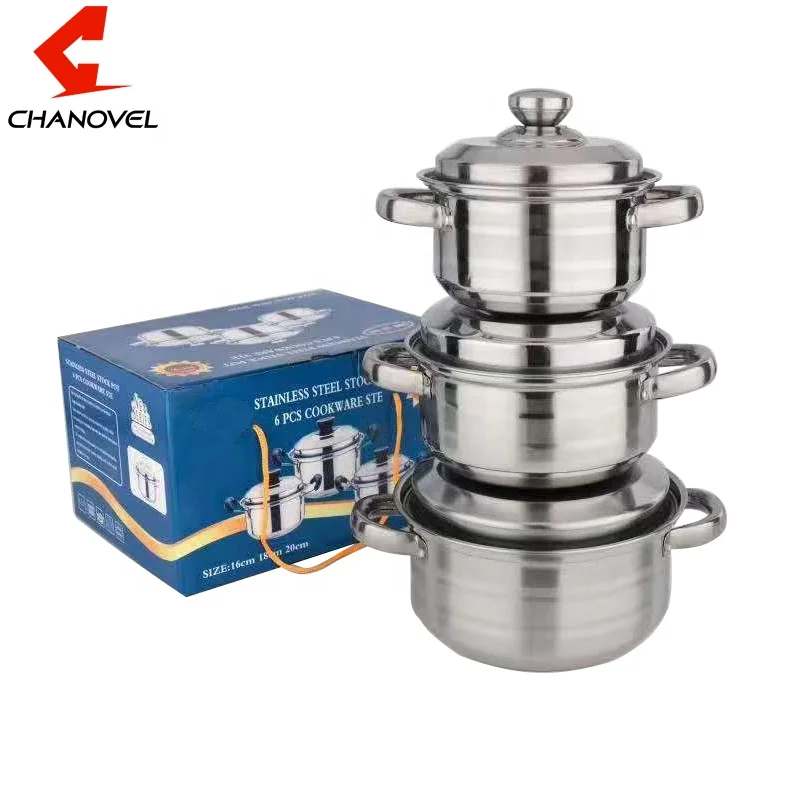 6pcs Useful design stainless steel cookware