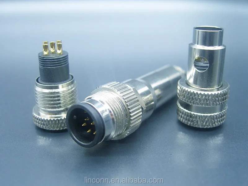 industrial IP67 waterproof m12 connector 3/4/5/8/12 pin connector male female connector