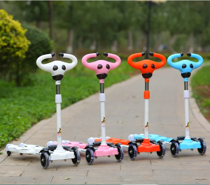 
Foldable 4 wheel kids toys kick foot scooter for 3-8 years old child 