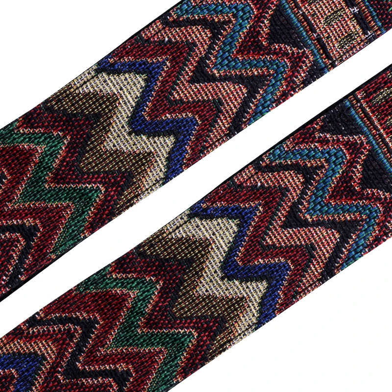 
Nation Style Yarn-dyed Fancy Fabric Guitar Strap For Bass Electric Acoustic Guitars 