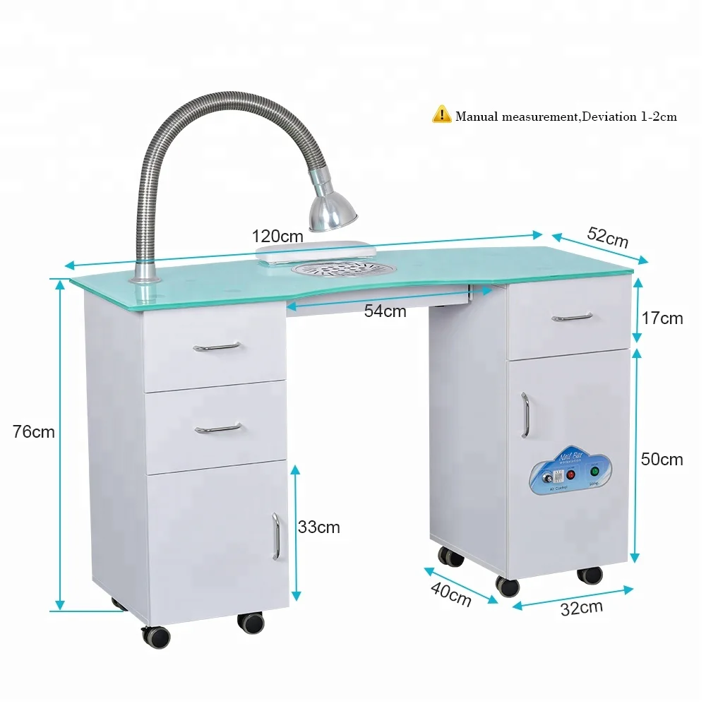 Modern beauty nail salon manicure table with fan