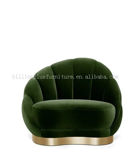 velvet living room furniture sofa lounge chair ottoman with gold  legs