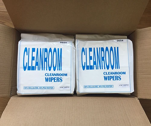 Disposable Industrial Cleaning 56gsm Nonwoven Cellulose Polyester 0609 Cleanroom Paper Wipes