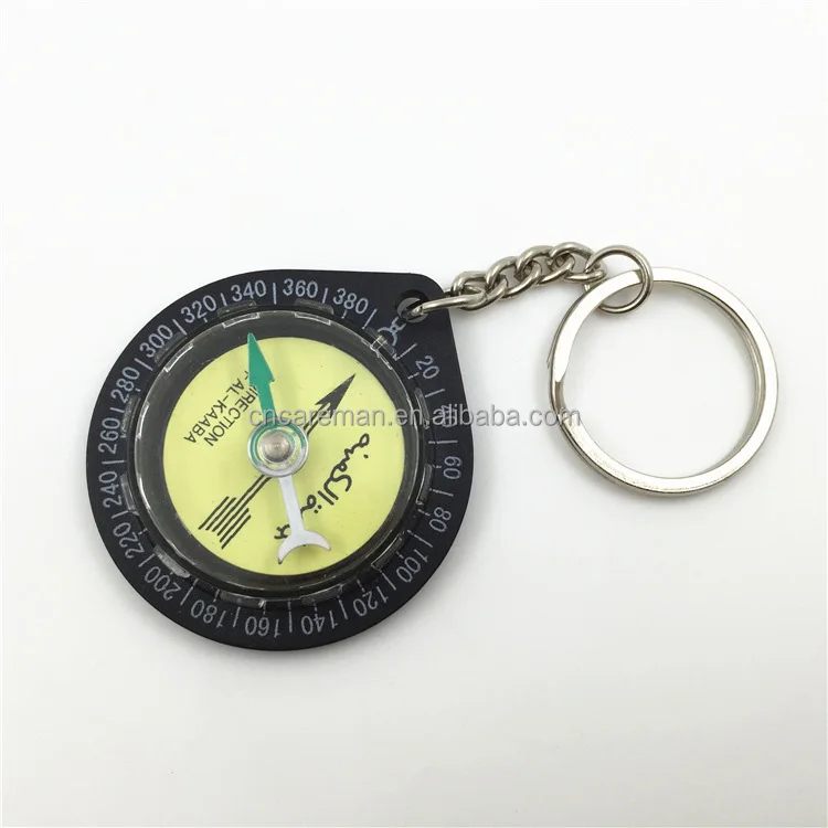 Plastic Keychain Muslim Compass, Pocket Keyring Gift Compass Islamic Prayer Mecca Makkah Hajj & Umrah OEM Orders Accepted