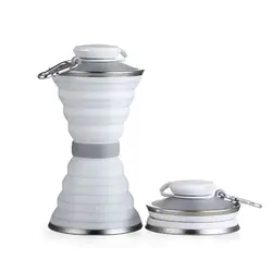 500ml BPA Free Outdoors Folding Reusable Collapsible Sports Foldable Silicone Water Bottle