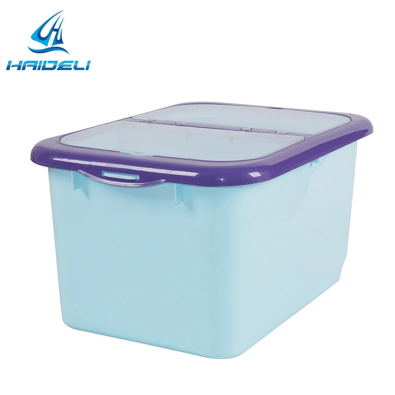 Cheap eco friendly kitchen chinese food box clear plastic 10 15 20 25kg rice grain storage containers with lid for sale