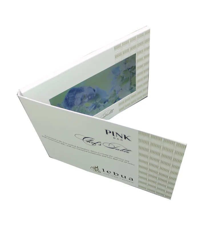 Chinese Homemade Customized Hardcover 7 Inch Digital Lcd Video Brochure For Advertising & Wedding
