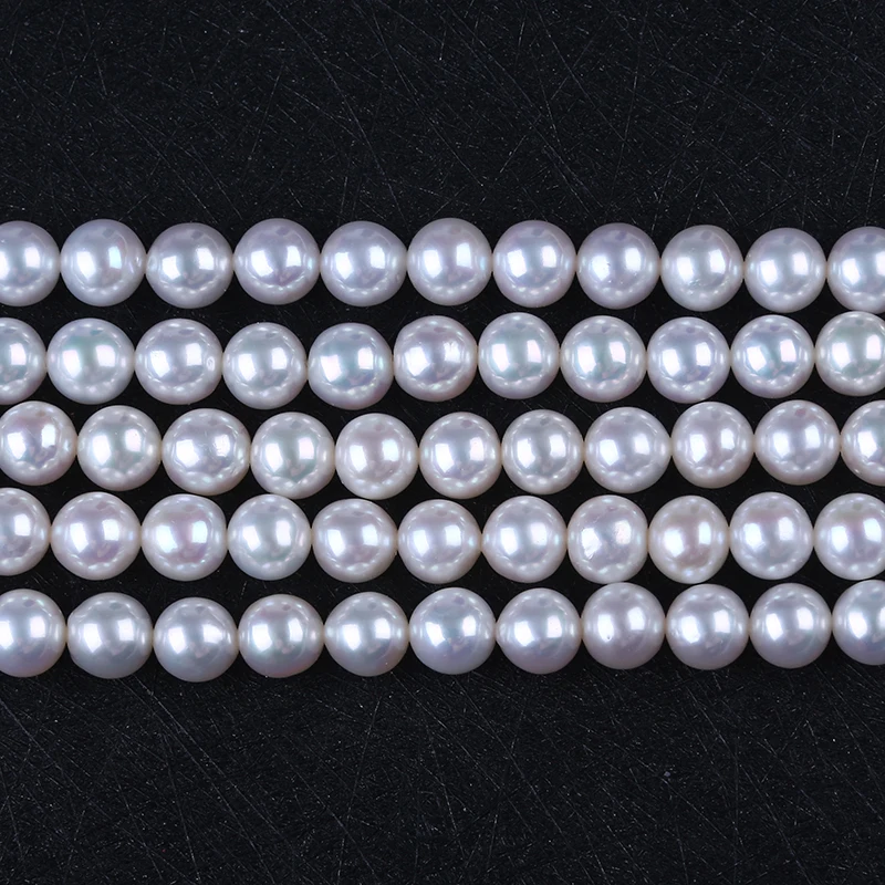 AAAAA 8mm 9mm white Japan akoya round shape pearl strand