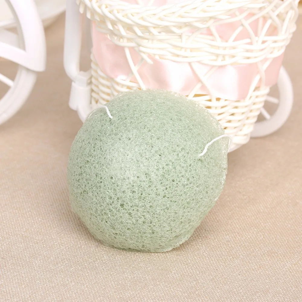 
Amazon Best Seller High Quality Organic Green Konjac Sponge Customized Package Face Clean Sponge Soft Dry Konjac Sponge 
