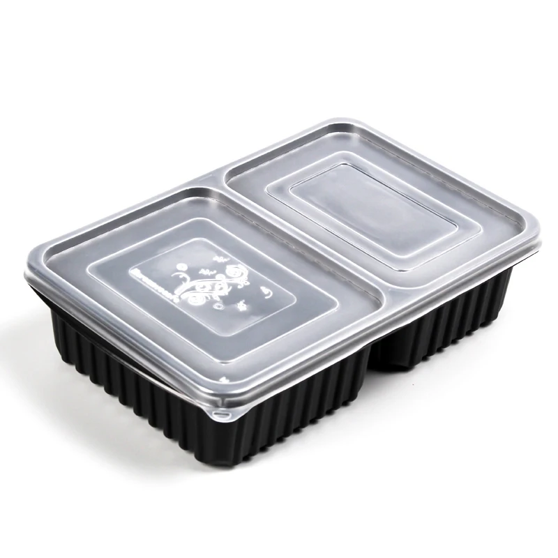 eco friendly 2 compartment microwave food containers disposable backing box plastic food case