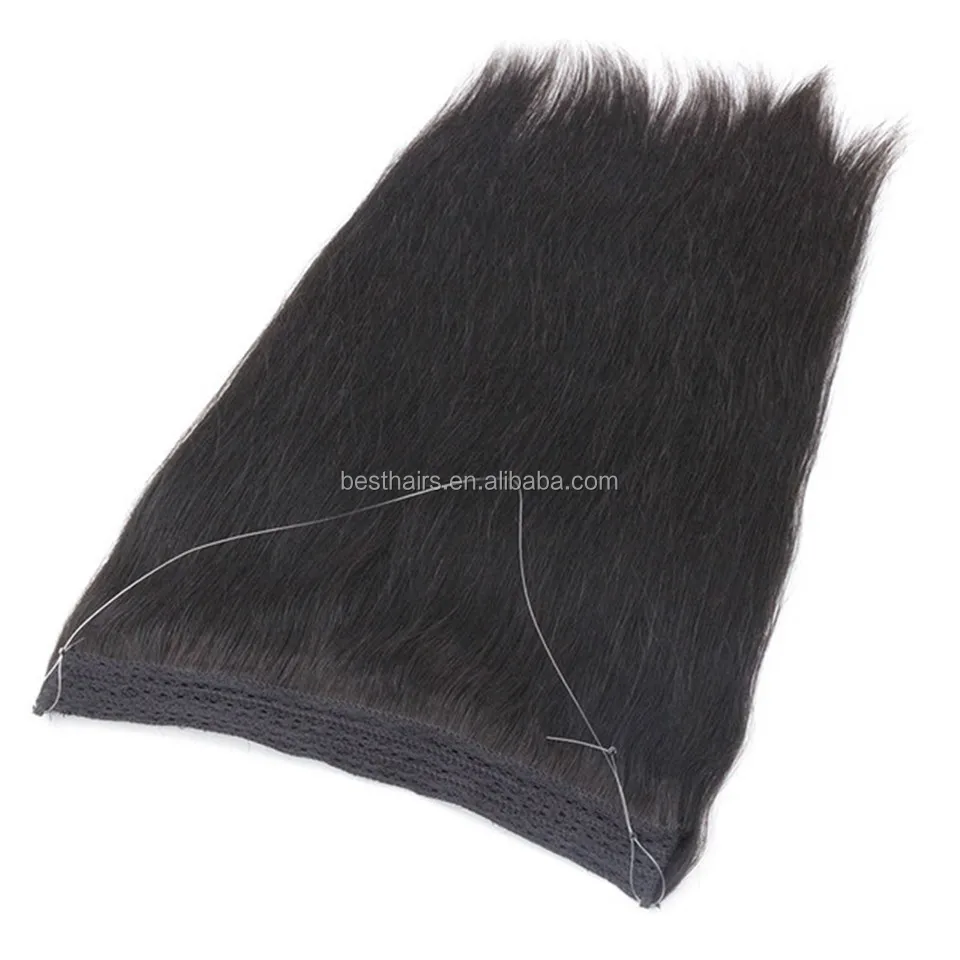 Invisible Wire Headband Hair Extensions 100g Unprocessed Brazilian Virgin Straight Human Hair Piece Fish In Hair Weave