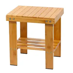 Natural Durable 4 Legs Bamboo Round Stool