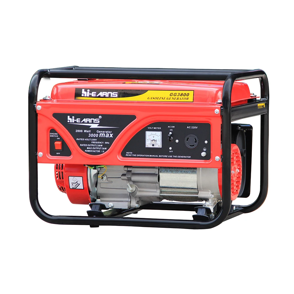 3 кВт однофазный бензиновый генератор с ручным запуском и воздушным охлаждением для домашнего использования