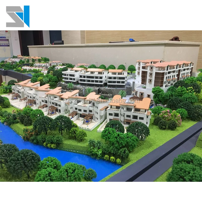 Миниатюрная модель виллы/3D архитектурная модель/масштабная модель со светодиодом