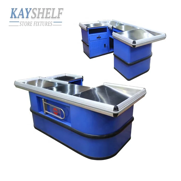 Автоматический кассовый стол для магазина/супермаркета с крючком для сумки