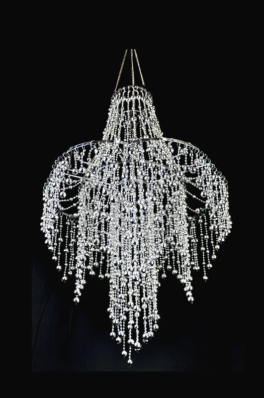 Home  decoration  silver plastic ball  bead  chandelier