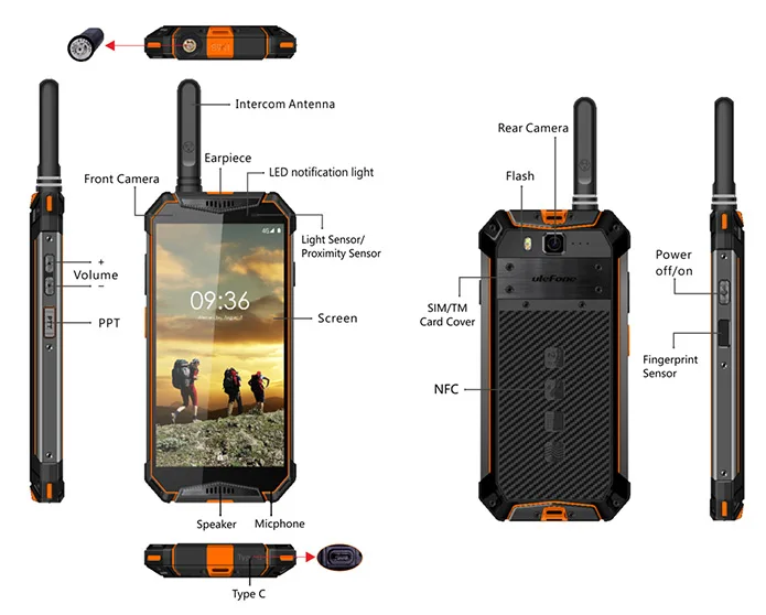 
5.7inch Ulefone Armor X Waterproof Mobile Phone High Performance Cellphone 