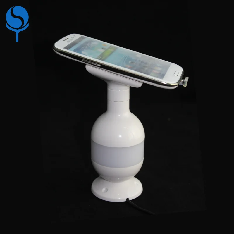 Security smart phone stand smartphone secure anti-theft Mobile call alarm display holder with charging