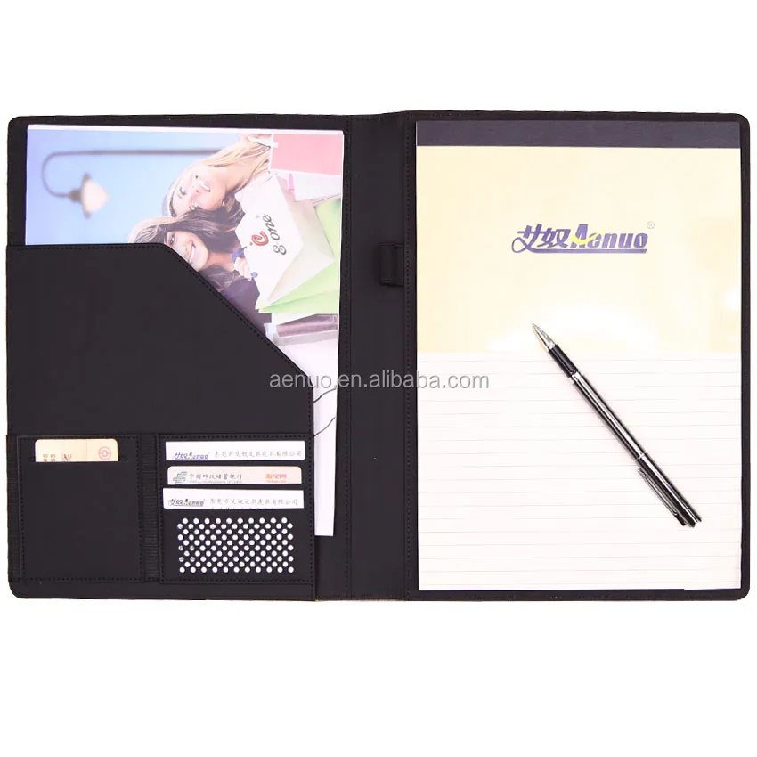 Многоцветный Новый держатель для файлов A4 из искусственной кожи с держателем ручек