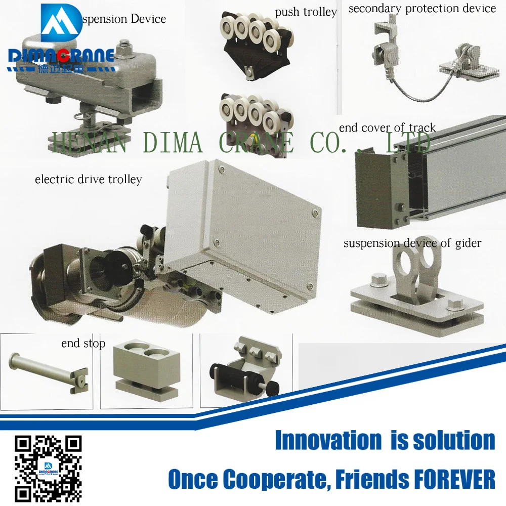 Top quality KBK-A aluminum rail girder overhead crane factory price