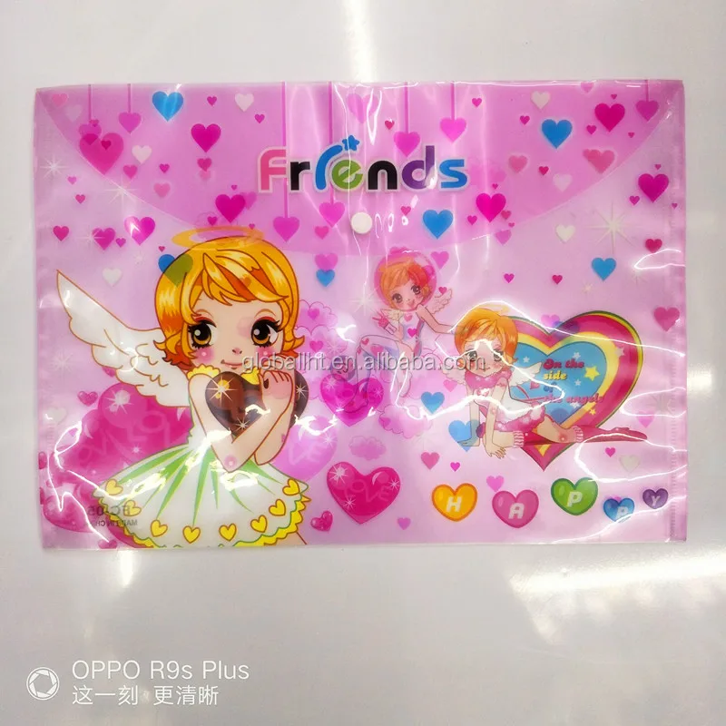 Clear PVC Colorful Plastic Envelope cartoon File Folder Fancy  Document holder for school and office