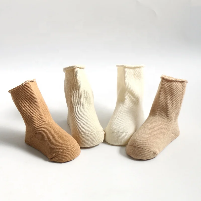 Зимние плотные Дышащие Детские высококачественные органические детские носки цветные хлопковые теплые мягкие простые детские носки