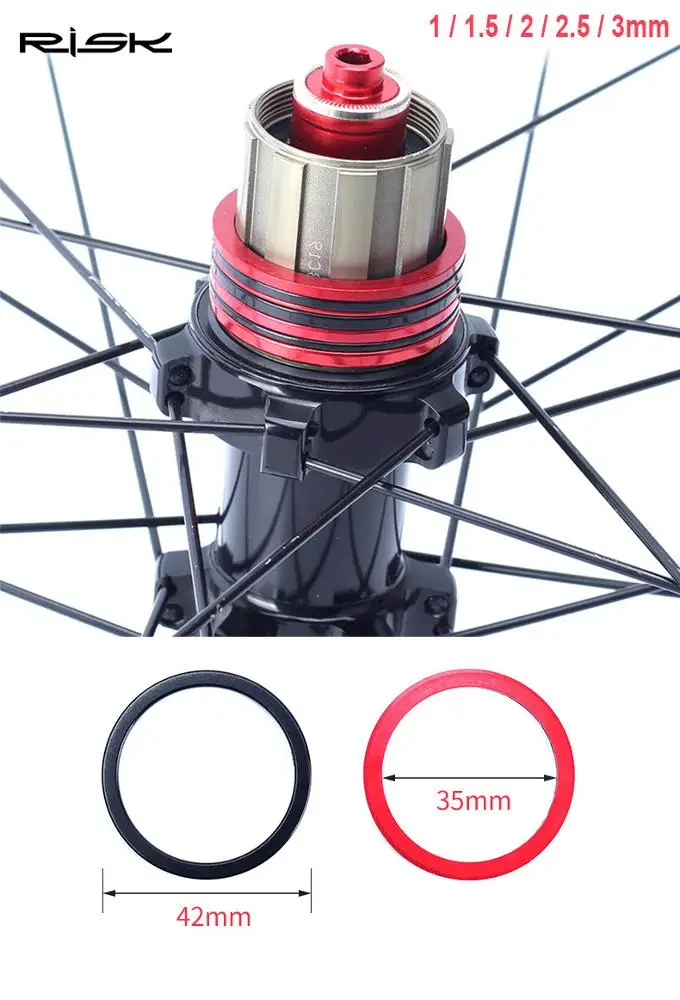 Bicycle Hub Spacers MTB Bottom Bracket Washer Cassette Flywheel Gasket Aluminium Alloy Bike Washer 1/1.5/2/2.5/3mm