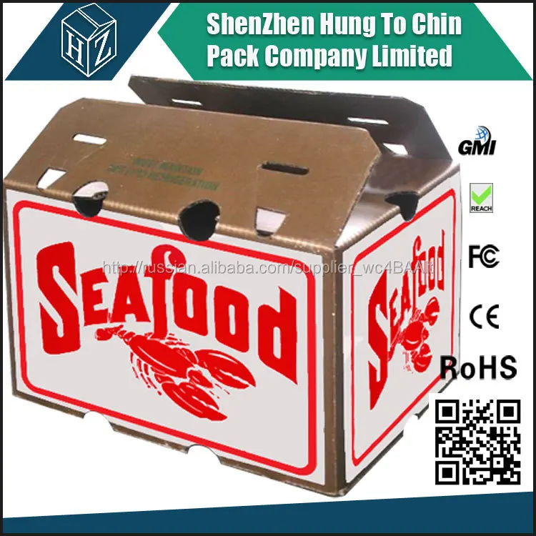 Водонепроницаемый воск покрытый морепродукты мясо упаковочные коробки обычай замороженные коробки