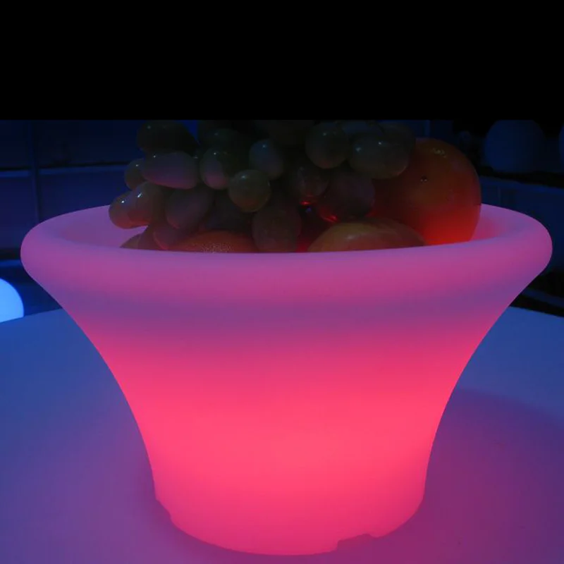 Производство под заказ, портативная батарея/светящиеся светодиодные цветочные горшки на солнечных батареях, светодиодные пластиковые горшки для растений с подсветкой