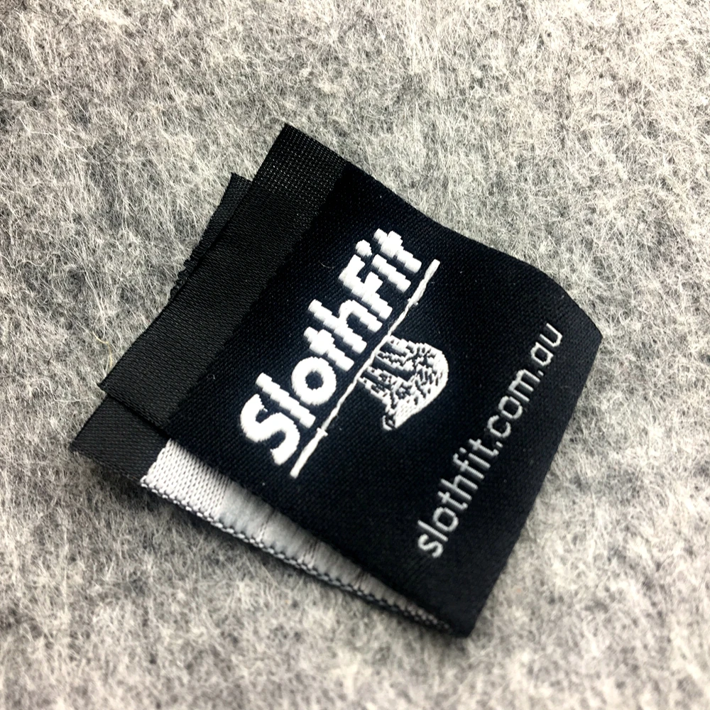 custom woven cloth labelem bossed jacquard  quality recycled satin woven label for clothing