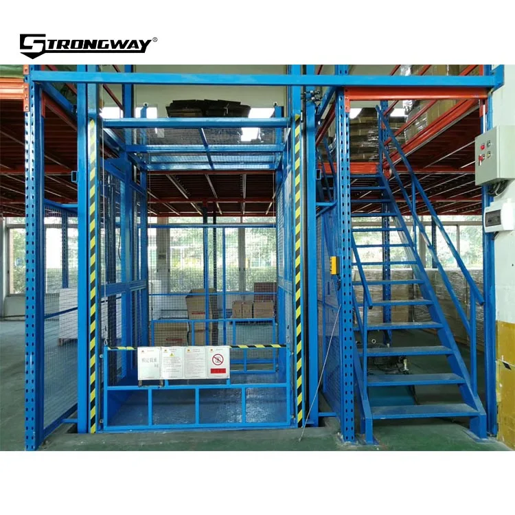 High quality guide rail warehouse elevator hydraulic cargo lift with CE certification