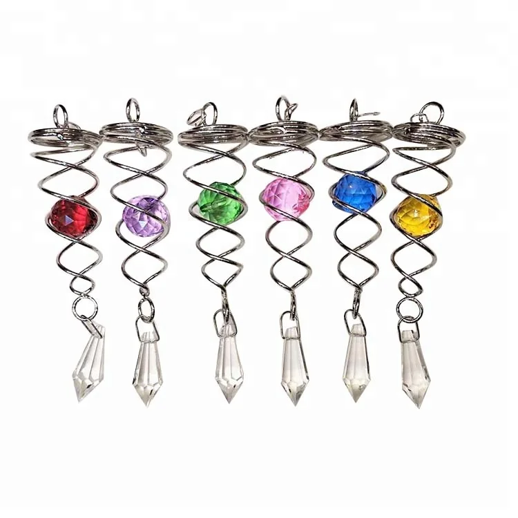 OEM подвесной спиральный Спиннер ручной работы 3d из нержавеющей стали с хрустальным шариком внутри