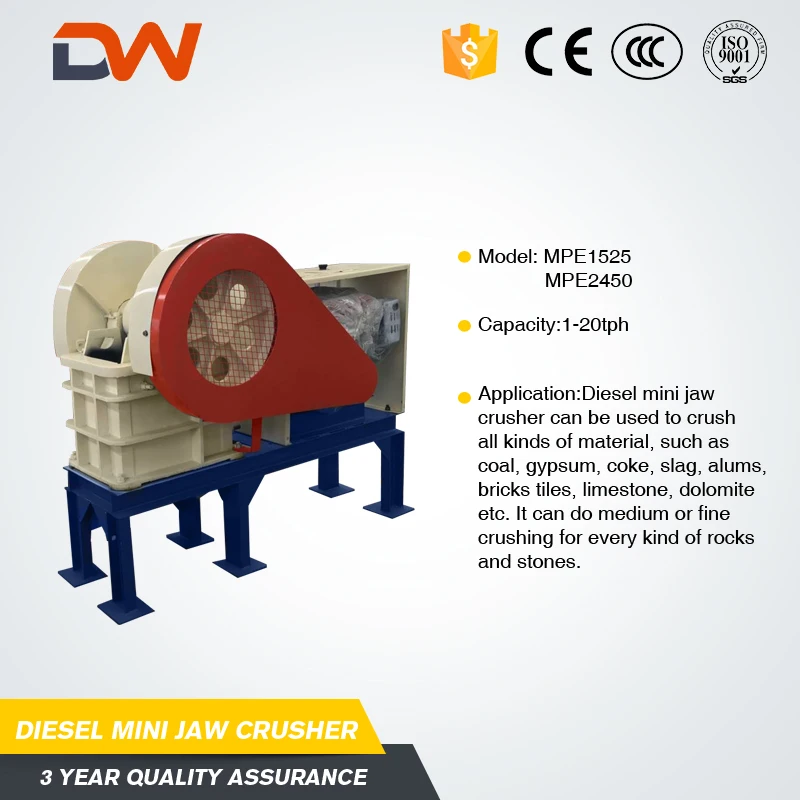 Cheap Small Mini Portable Diesel Engine Movable Mobile Drive Rock Stone Quarry Power Jaw Crusher Machine With Low Price For Sale