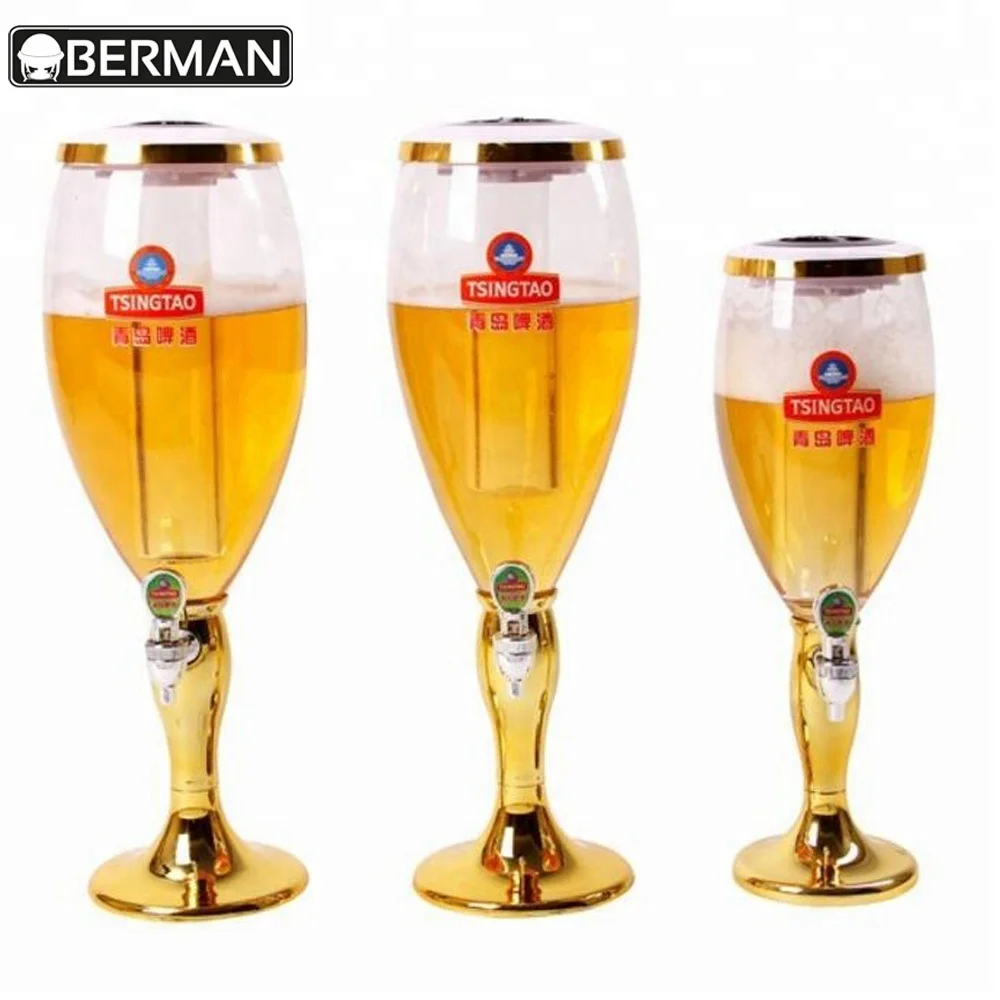 Yubao buffet budweiser beer wine cooler dubai ice tube3 litres commercial draft beer tower dispenser