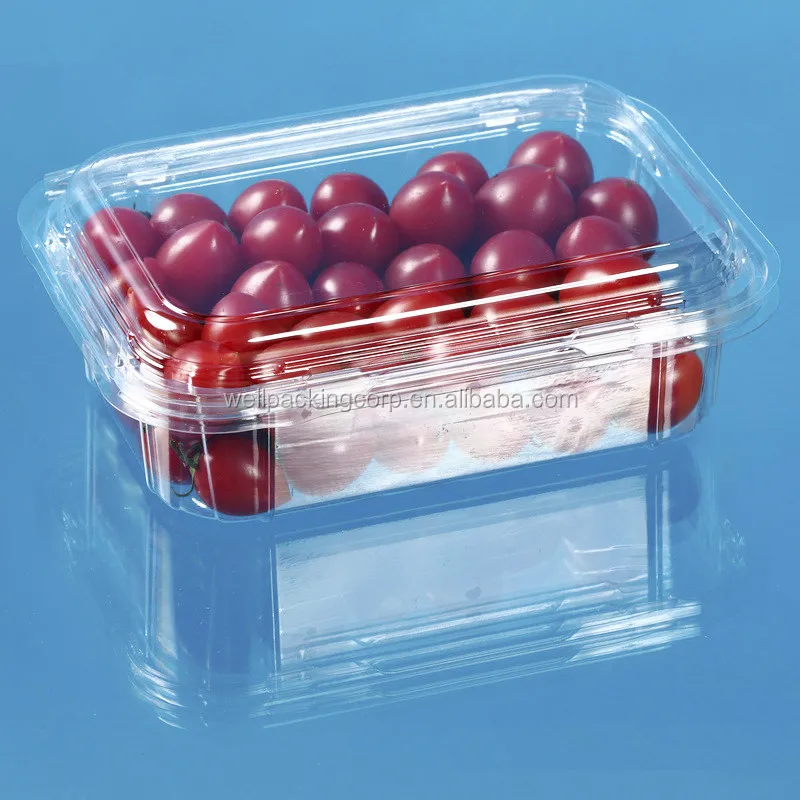 Rectangular Disposable Plastic Clamshell blister packaging for fruits